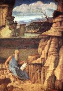 St Jerome Reading in the Countryside BELLINI, Giovanni